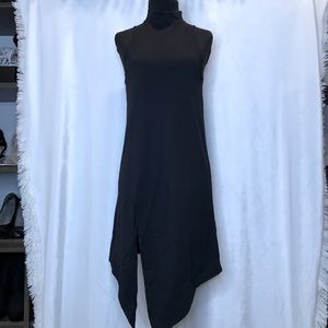 ZARA Trafaluc Collection Mock Neck Sleeveless Asymmetric Slit Black Dress S